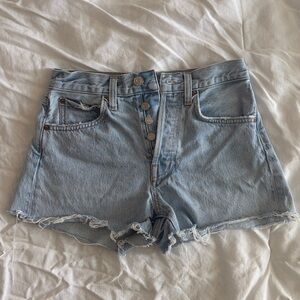 Agolde Light Blue Jean Shorts